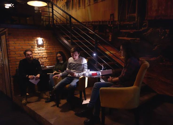 Čitanje u Sarajevu, Theater caffe (Vigor, Lara, Jakob, Lana)