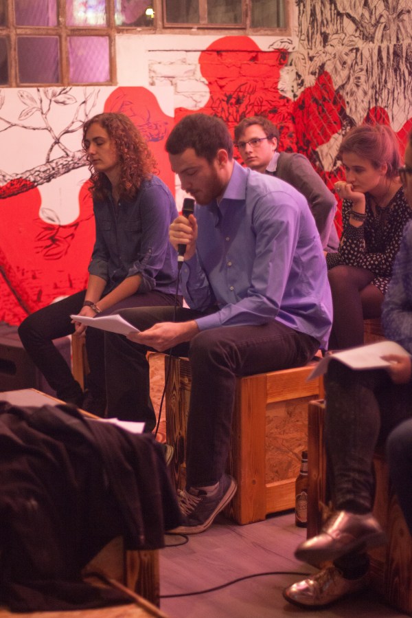 2.3.2016. čitanje u Kavezu (Lana, Jakob, Josip, Marija)