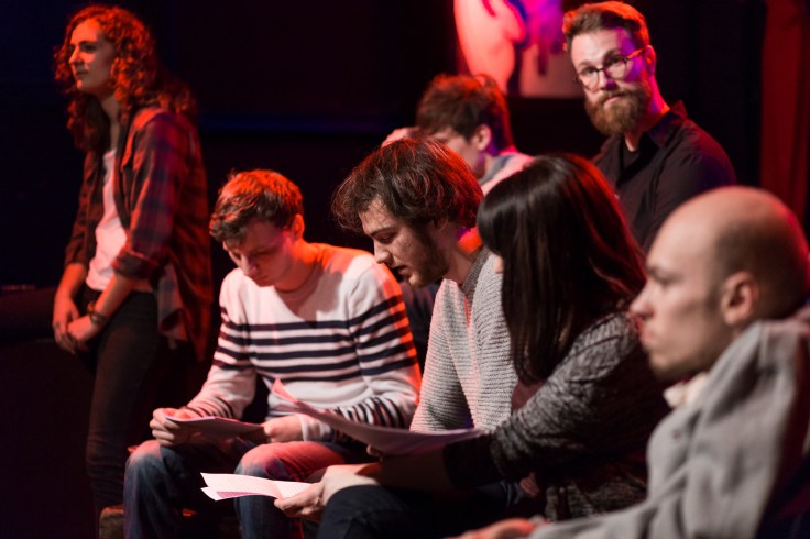 Čitanje u Ksetu (Stiholoporter) 26.01.2016. (Slijeva nadesno: Lana, Jakob, Josip, Vigor, Vedran)